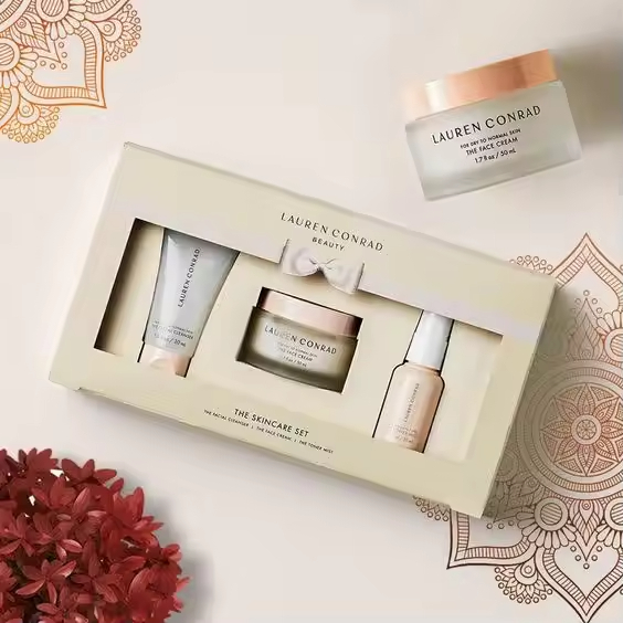 Luxury Pink Custom Design Cosmetic Packaging Box with Clear Window UV Advantage Rigid Makeup Box for Beauty Blush Products