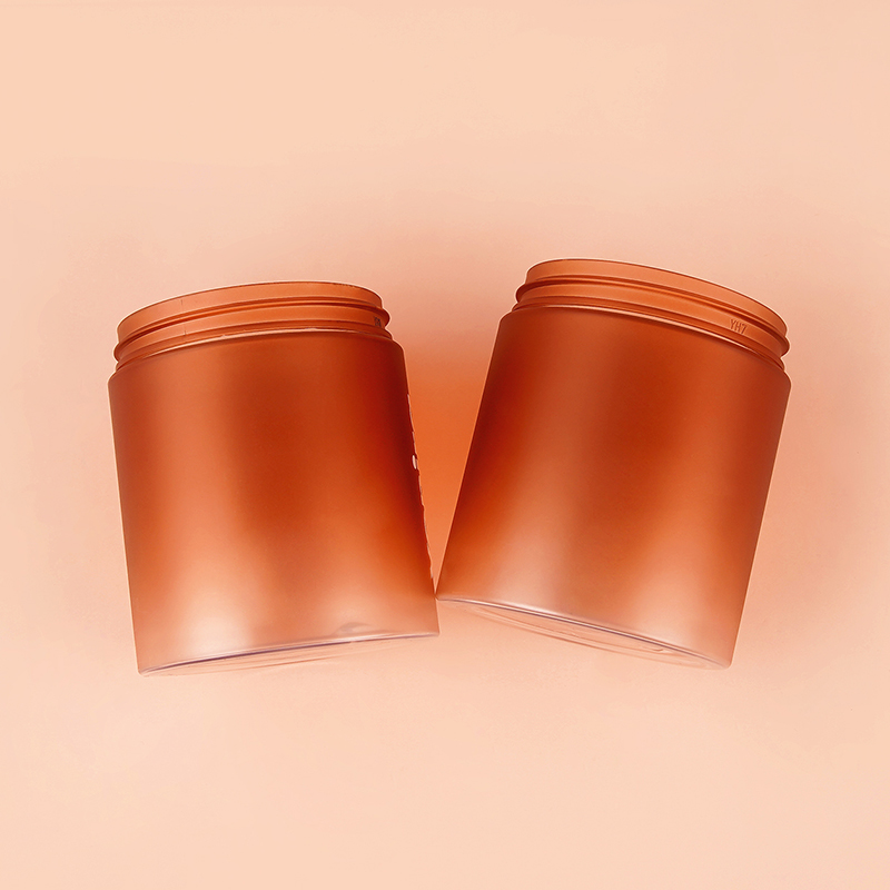 Wholesale 250ml Round Frosted Brown Coffee Plastic PET Plastic Jars Container Body Butter Scrub Jars With Lid
