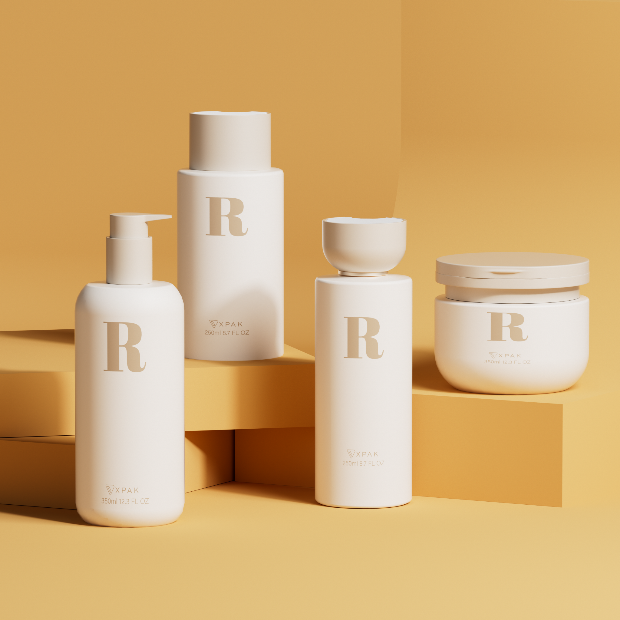 Custom 150/250/300/350ml HDPE Body Lotion Hand Cream Bottle Shampoo And Conditioner Body Wash Bottle Skincare Bottle Set