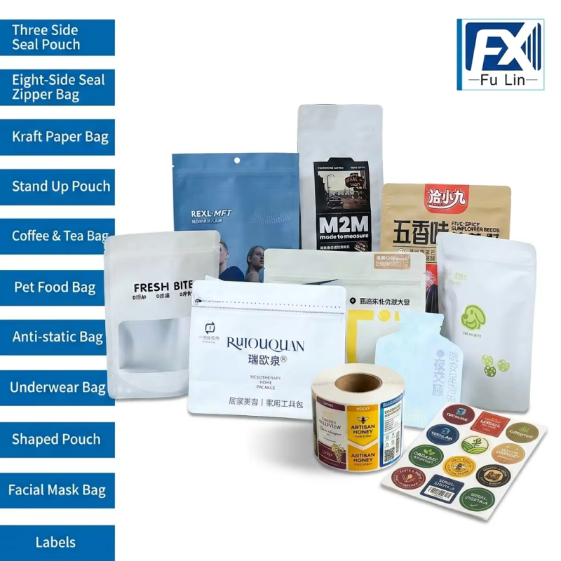 Eco-friendly Fiber Texture Packaging Bag Natural Grass Paper Effect Foil Pouch Custom Printed 3-Side Seal Bag for Tea &amp; Coffee