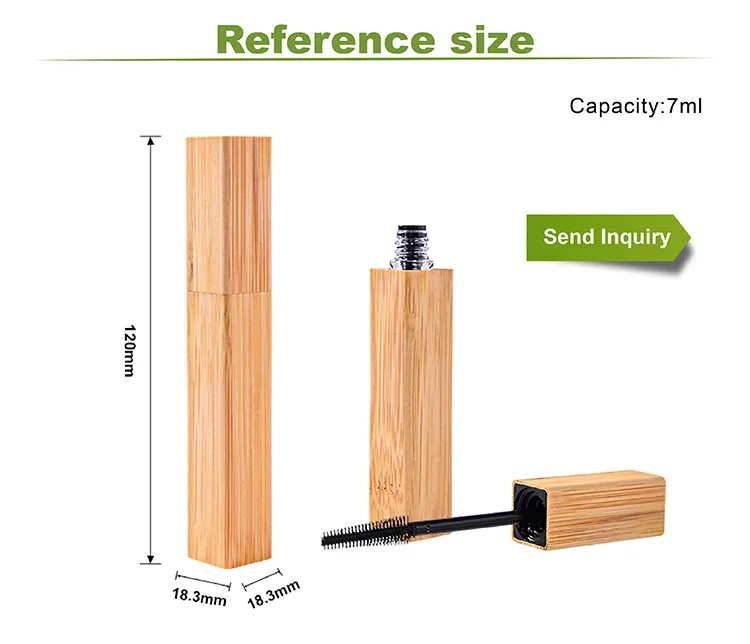 Square Series Bamboo Original Private Label Empty Cosmetic Packaging Mascara Packaging