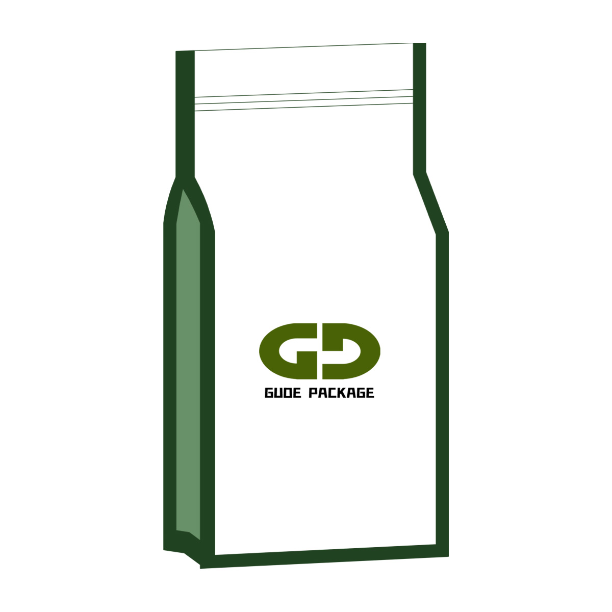 Flat bottom bag with zipper