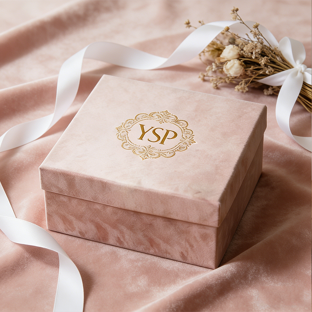 Wholesale High End Custom Logo Velvet Rigid Cardboard Gift Box Suede Cosmetic Skincare Packaging Display Box