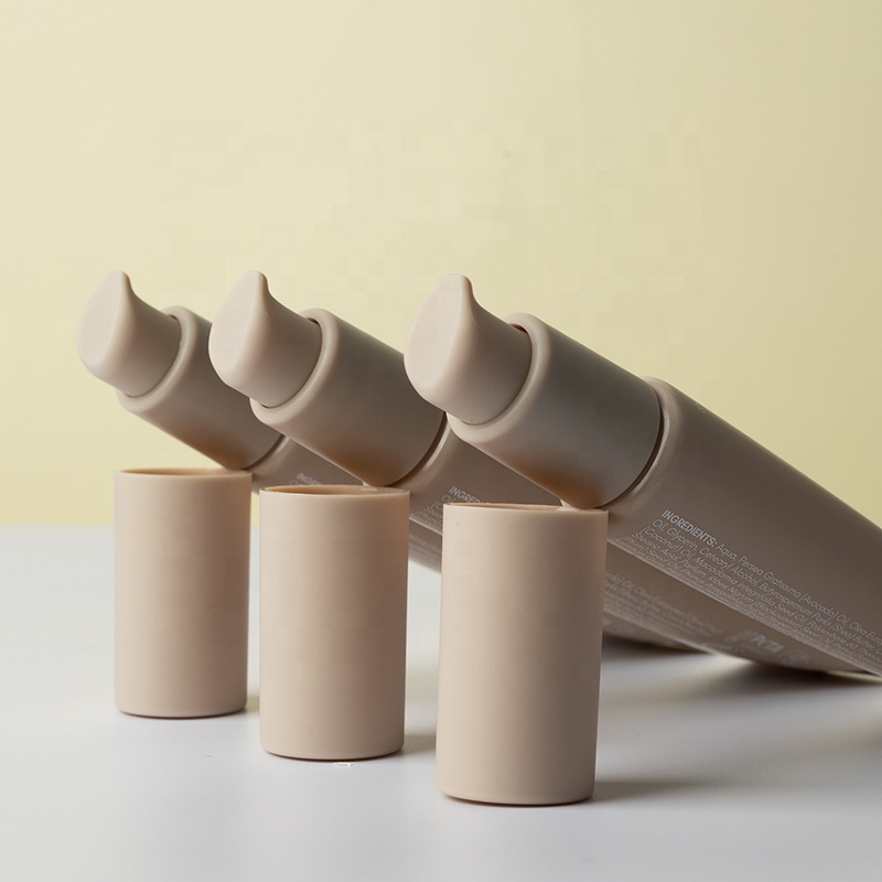 Custom Matte Plastic Packaging for Cosmetic Luxury Cream Pump Tube PE Pump Tube Skincare with Airless Pump Tubes Cosmetic
