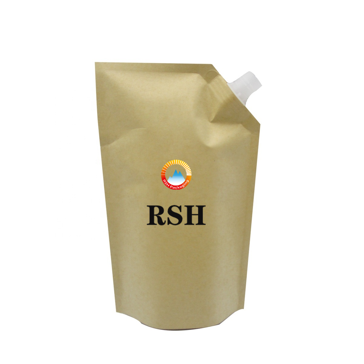 High Quality Custom Printed Stand-Up Pouch Recyclable Kraft Paper Packaging for Liquid Shampoo Spout Bag