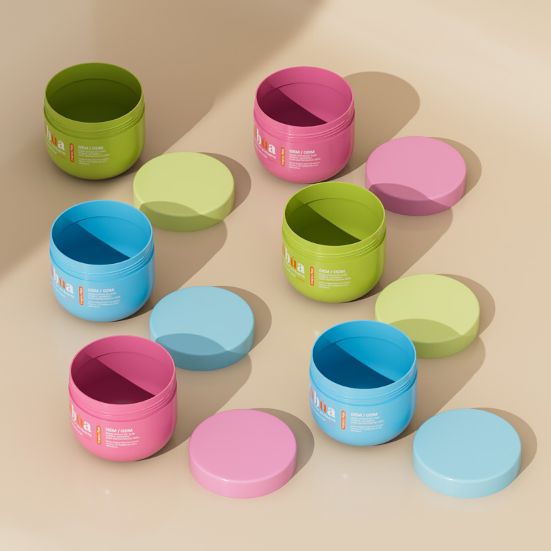 Round Shape 500g Color Cosmetic Skin Care Hair Butter Body Scrub Face Mask Eye Cream Plastic Jar PP Screw Top with Logo