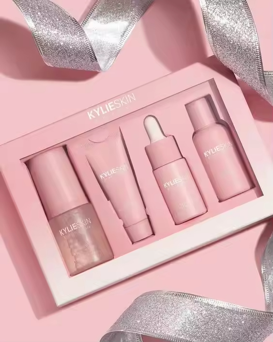 Luxury Pink Custom Design Cosmetic Packaging Box with Clear Window UV Advantage Rigid Makeup Box for Beauty Blush Products