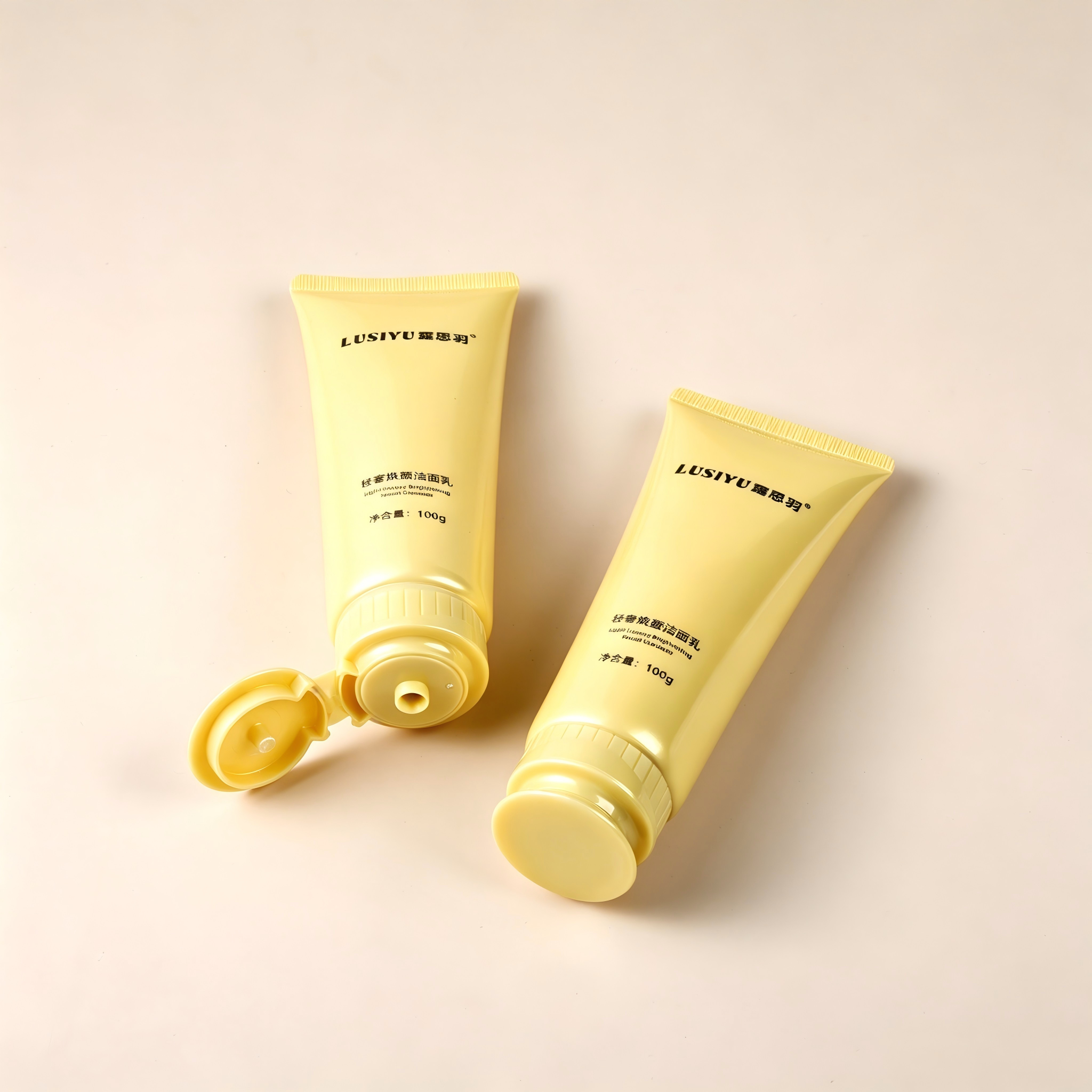 Custom 100ml Glossy PE Cosmetic Packaging Plastic Tubes for Face Wash Body Lotion Skincare Cream Squeeze Tube Container