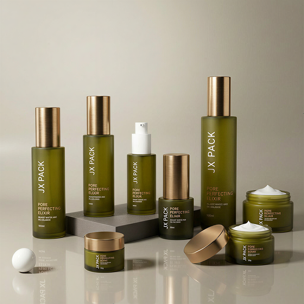Custom Unique Cosmetic Skincare Bottle Packaging Luxury Face Cream Moisturizer Glass Jar Empty Bottles For Lotion