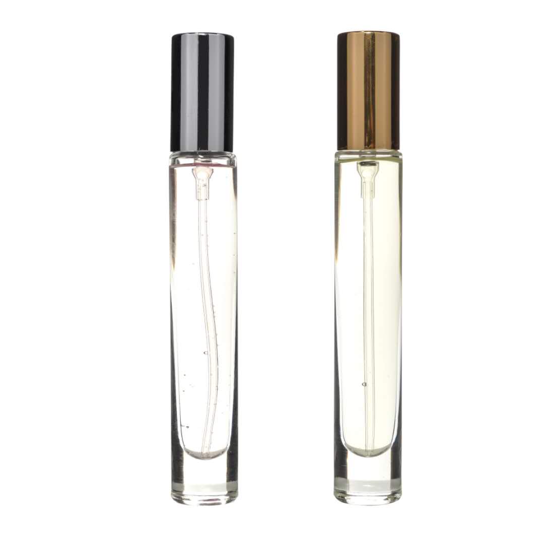 Mini 10ml Refillable Perfume Oil Bottle with Pump Sprayer Essential Oil Cosmetic Packaging