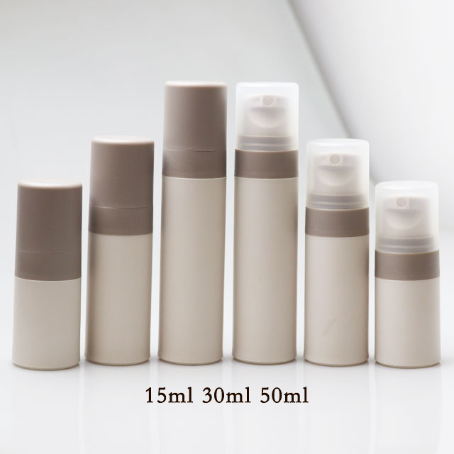 Cheap 15ml 30ml 50ml Airless Serum &amp; Face Cream Bottle PP Plastic Empty Cosmetic Packaging with Pump and Screen Printing