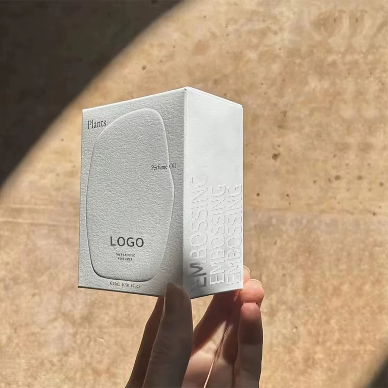 Wholesale Custom Printed Cosmetic Boxes Eco-friendly Tuck-top Box with Embossing Textured Paper