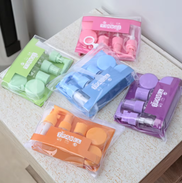 Portable Travel Cosmetic Containers Set Press Type Skincare Cream Lotion Toner Sample Empty Bottles Spray Bottle Beauty Tool PET