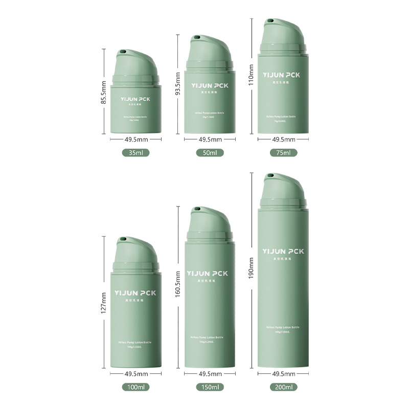 Wholesale 35-200ml Plastic Skin Care Packaging Cosmetic Container Airless Lotion Pump Bottle For Face Cream Sunscreen