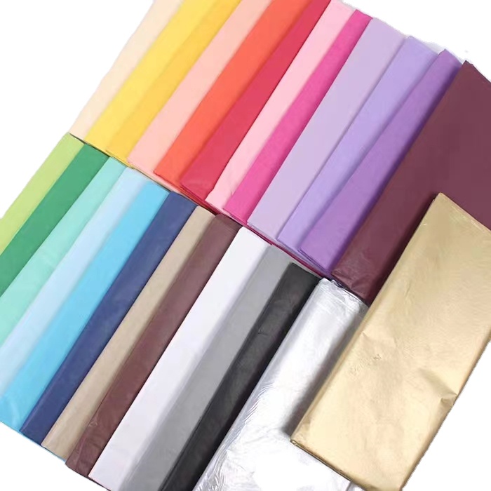 Custom Printed Coated Pulp Black Logo White Paper Sheet Flower Wrapping Paper Gifts Clothes Hand Bags Tissues Packaged Cartons