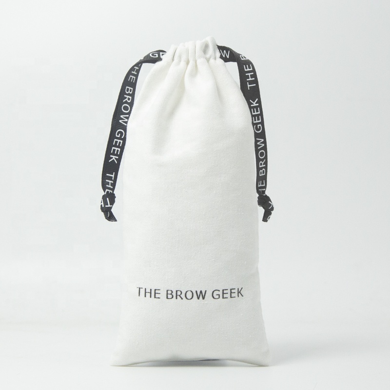 Organic Cotton Linen Perfume Skincare Packaging Pouch Recyclable Drawstring Bag for Pillows and Tableware Wholesale