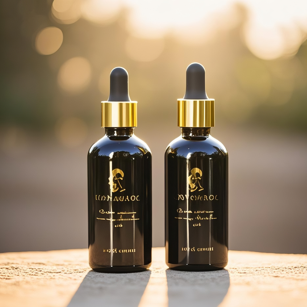 Luxury Cosmetic Packaging Set Empty Container Body Scrub Face Cream Glass Jars Beard Tanning Facial Oil Dropper Bottles