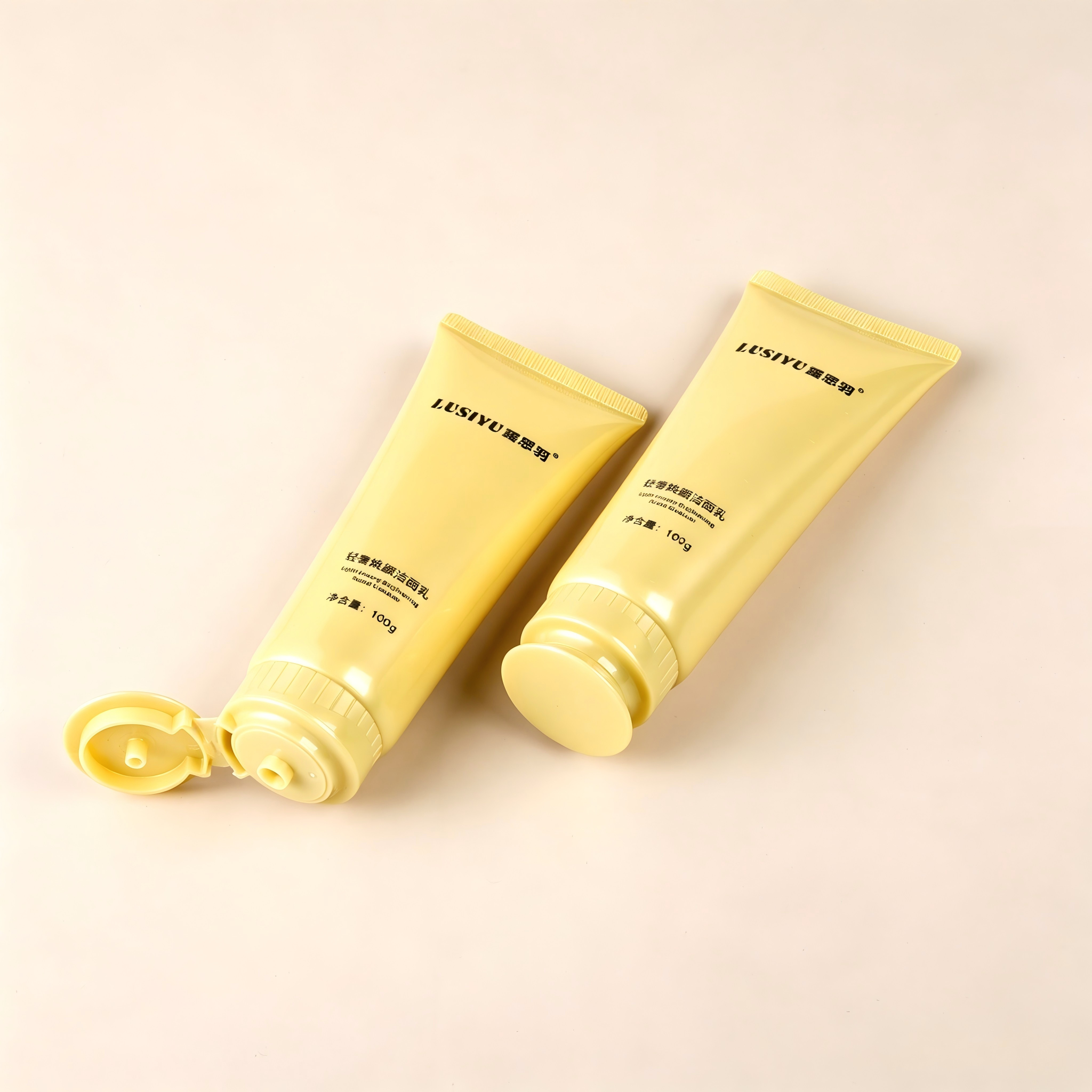 Custom 100ml Glossy PE Cosmetic Packaging Plastic Tubes for Face Wash Body Lotion Skincare Cream Squeeze Tube Container
