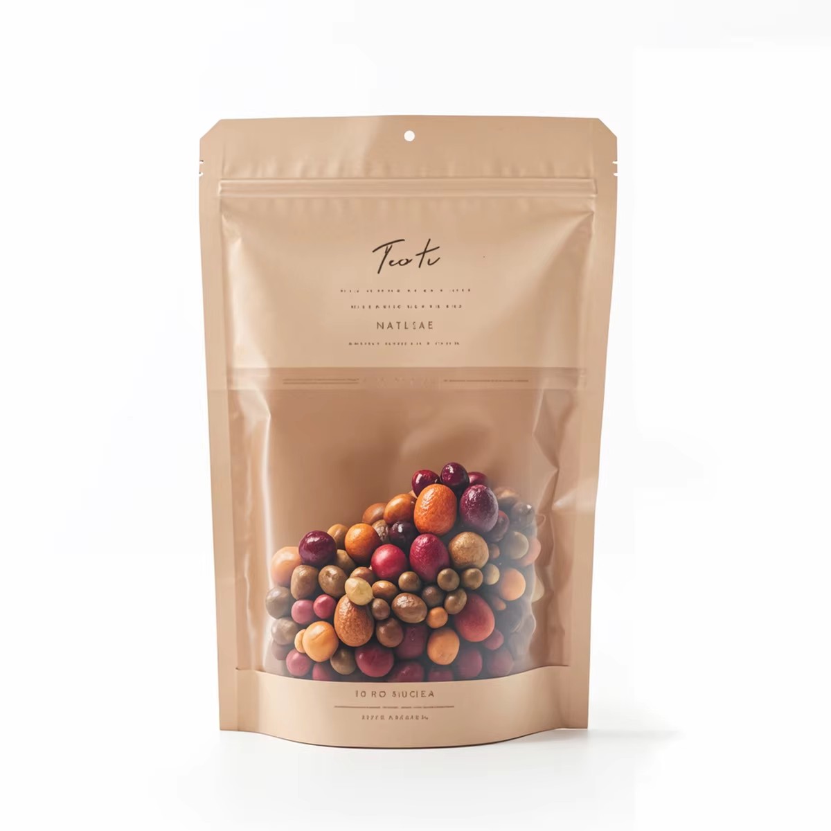 Custom Brown Kraft White Craft Paper Biodegradable Recyclable Reusable Standing Pouches Food Packaging Zipper Milk Sushi Jelly