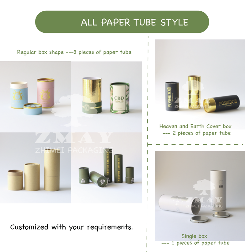 High Quality Scarf Packaging Cylinder Paper Box Paper Tube for Tshirts Packaging with Custom logo and Custom Window