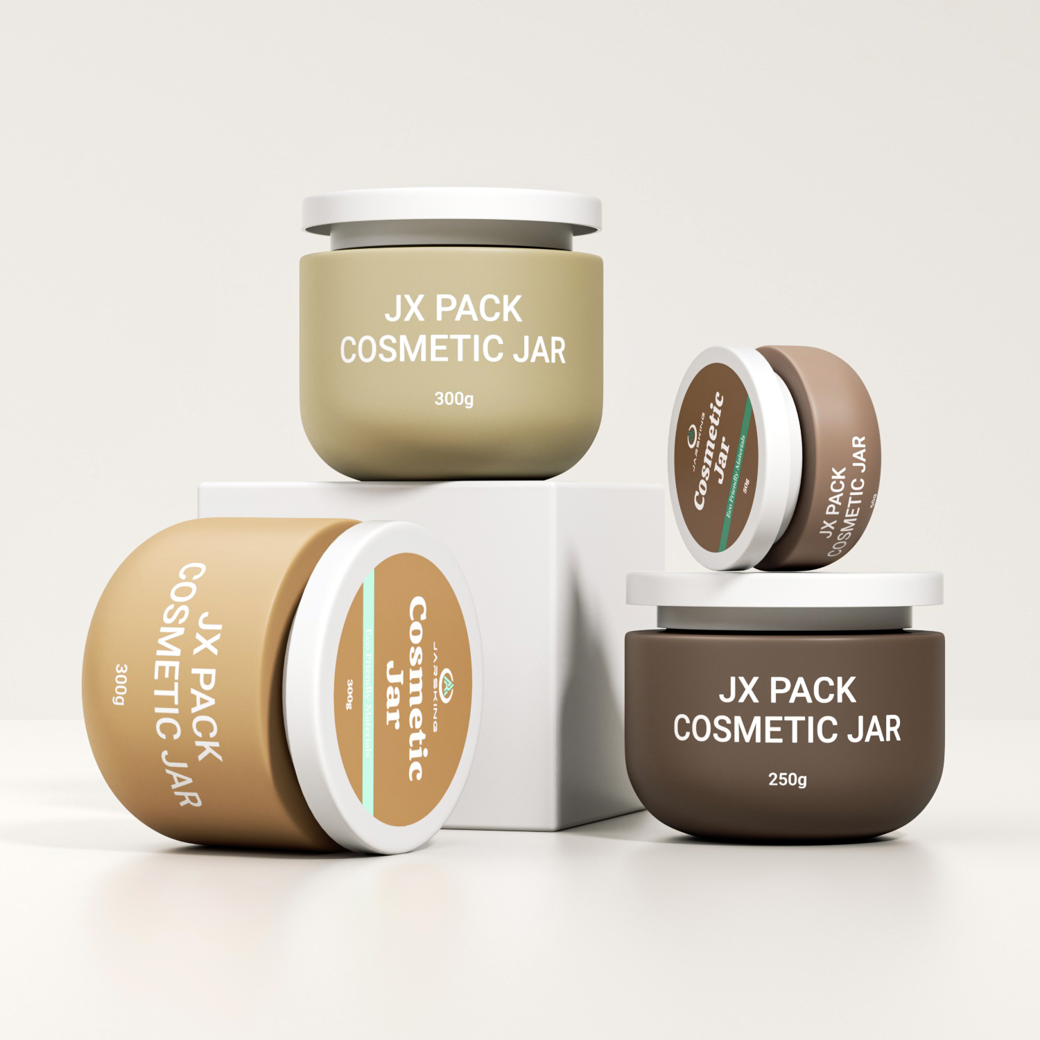 Eco Friendly 50g 80g 250g 300g Luxury Cosmetic Jars Body Scrub Skincare Cream Cosmetic Jar 250ml