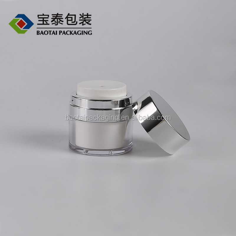 15/30/50g Airless Pump Jar Empty Acrylic Cream Bottle Refillable Cosmetic Easy to Use Container Portable Travel Makeup Tools