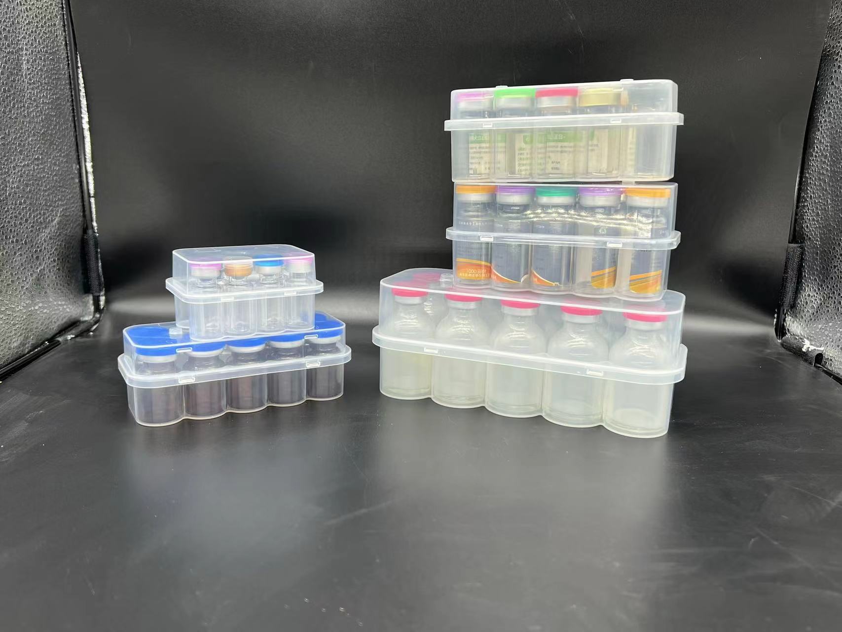 Wholesale 3ml 6-Piece Sterile PP Rectangle Vial Box Packaging Embossing Recyclable Recycled Materials for Cosmetic Peptide