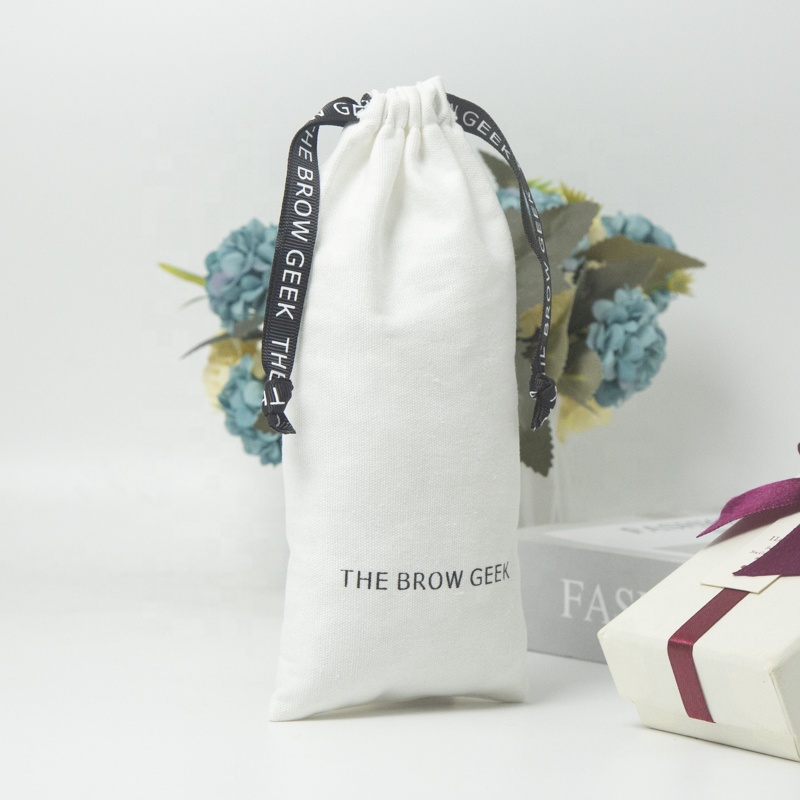 Organic Cotton Linen Perfume Skincare Packaging Pouch Recyclable Drawstring Bag for Pillows and Tableware Wholesale