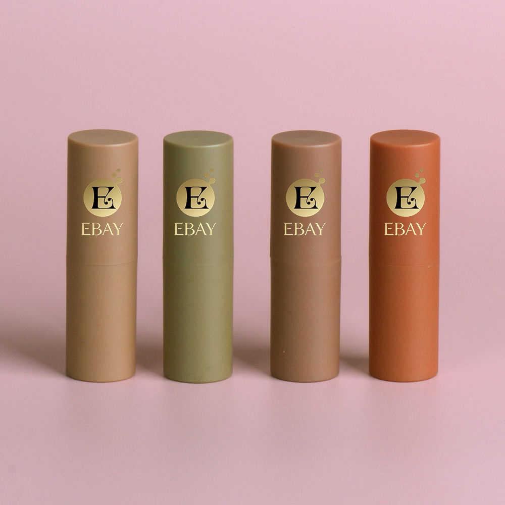 Smooth Textured Cosmetic Packaging Custom Color Matte Cylindrical Lipstick Tube