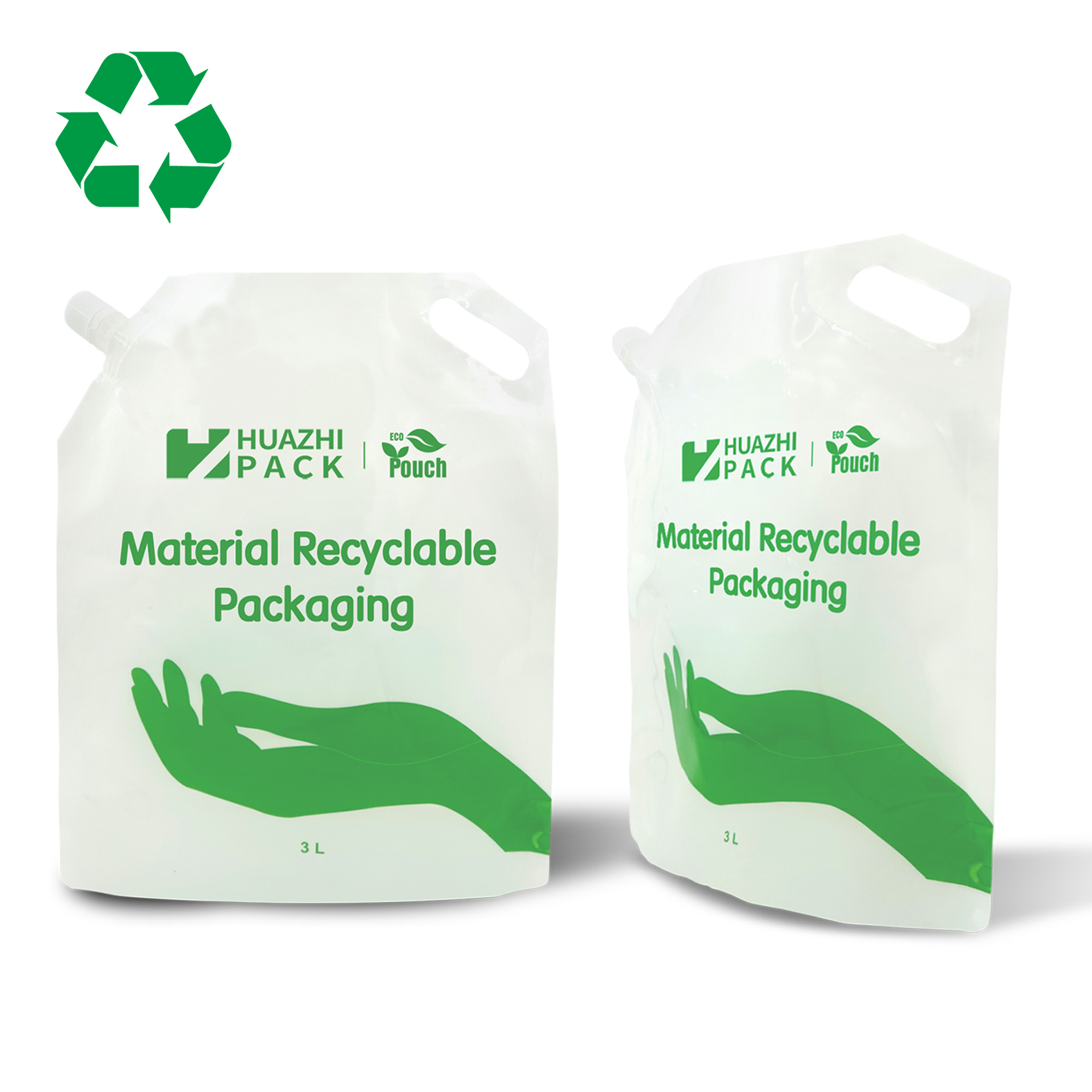 Recyclable Mono-PE Spout Pouch 1L/2L Food Grade Packaging for Detergent &amp; Beverages