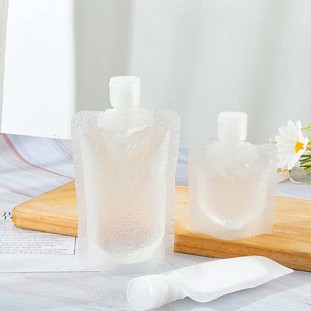 30ml 50ml 100ml Travel Size Disposable Empty Stand Pouch Leakproof Cosmetic Containers Lotion Shampoo Shower Gel Spout Top