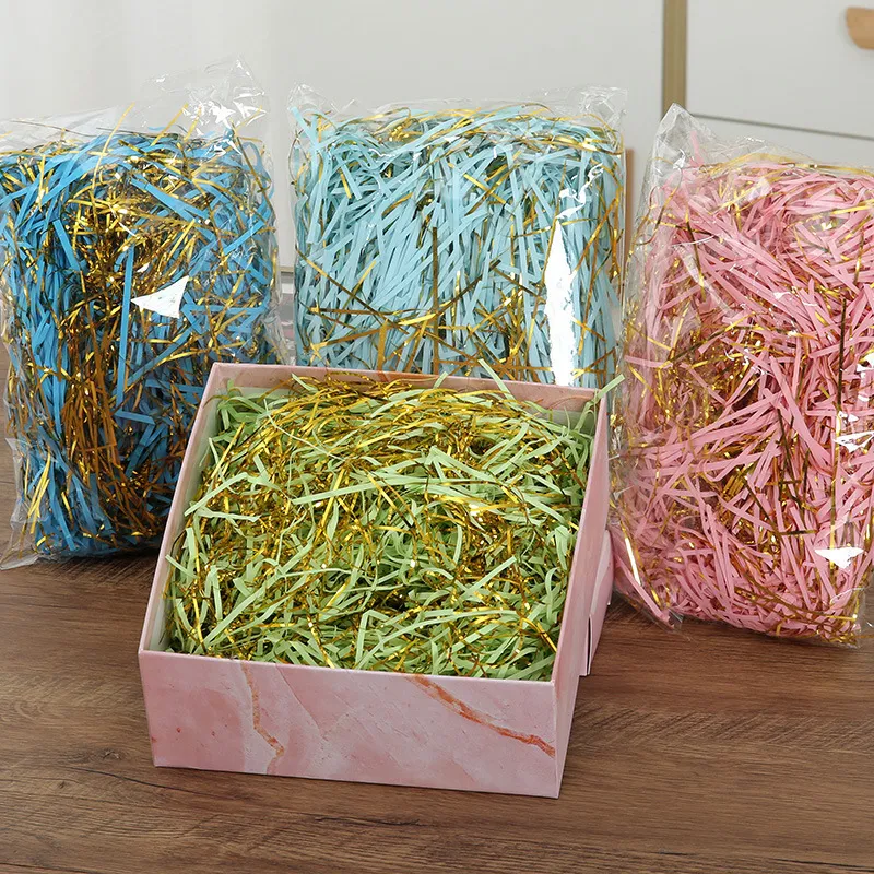 Gift Decoration Gold Shredded Paper Mixed Color Filler Packaging for Box Bag