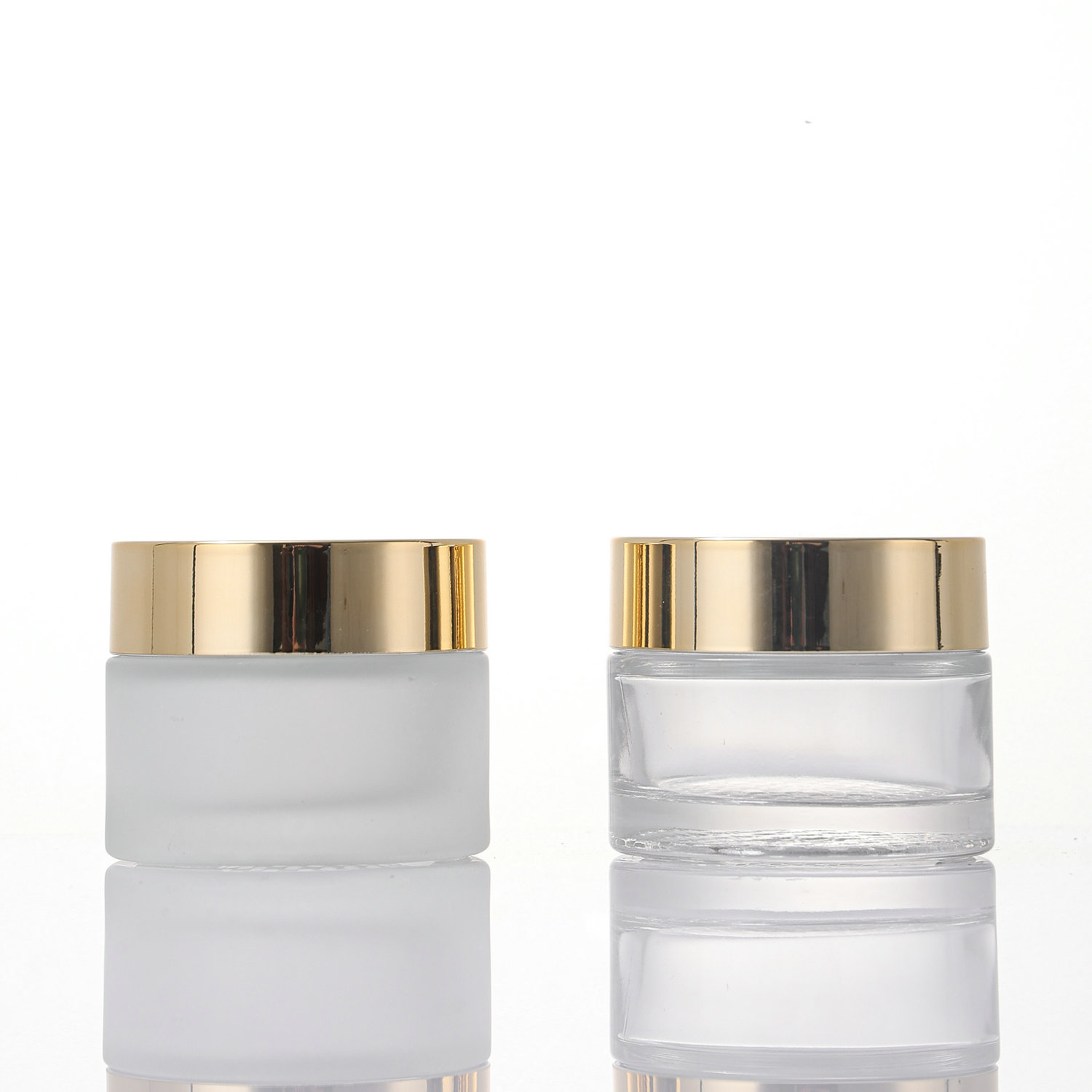 Wholesale Frosted Glass Jar 50g Face Cream Jars with Gold Cap 30g Facial Cream Container 50ml Frosted Glass Moisturizer Jar