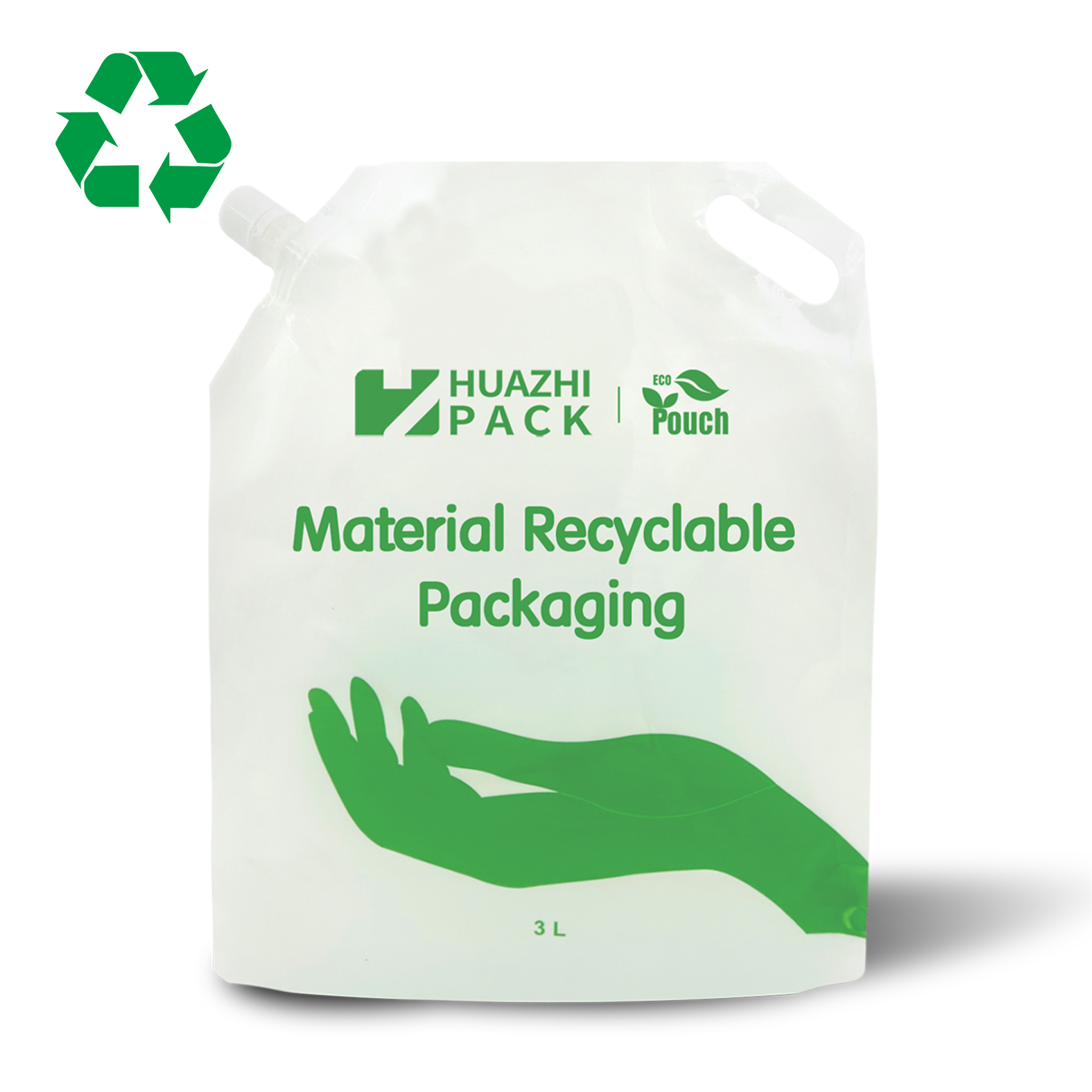 Recyclable Mono-PE Spout Pouch 1L/2L Food Grade Packaging for Detergent &amp; Beverages