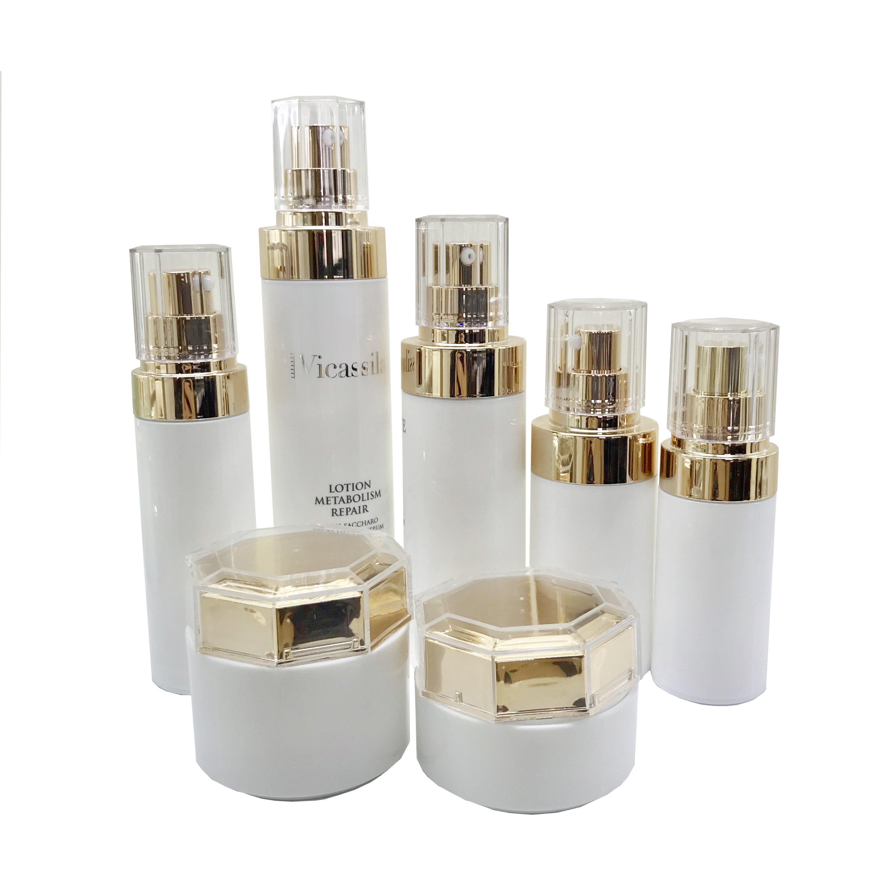New Luxury PP Eco Friendly Airless Bottle and Cream Jar Packaging for Organic Ecocert Vegan Cosmetics