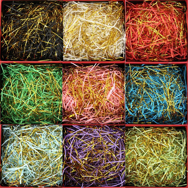 Gift Decoration Gold Shredded Paper Mixed Color Filler Packaging for Box Bag