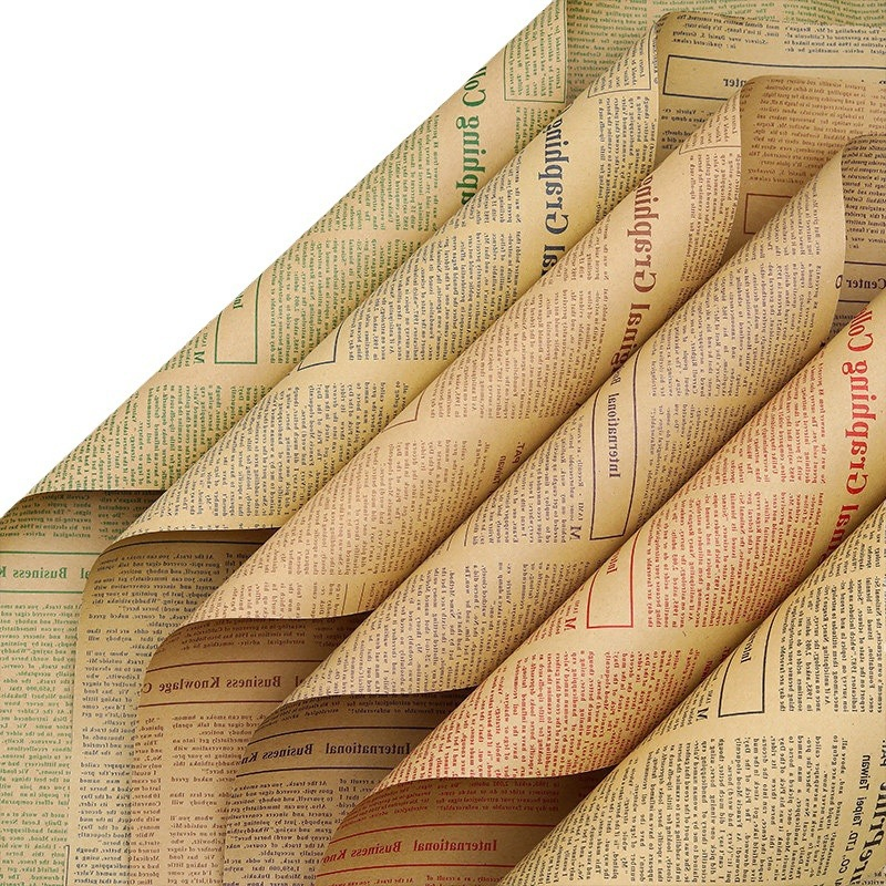 Hotsale Printing Packing Material Flower Bouquet Wrapping Paper Gift Packaging Florist Decoration Printed Kraft Paper
