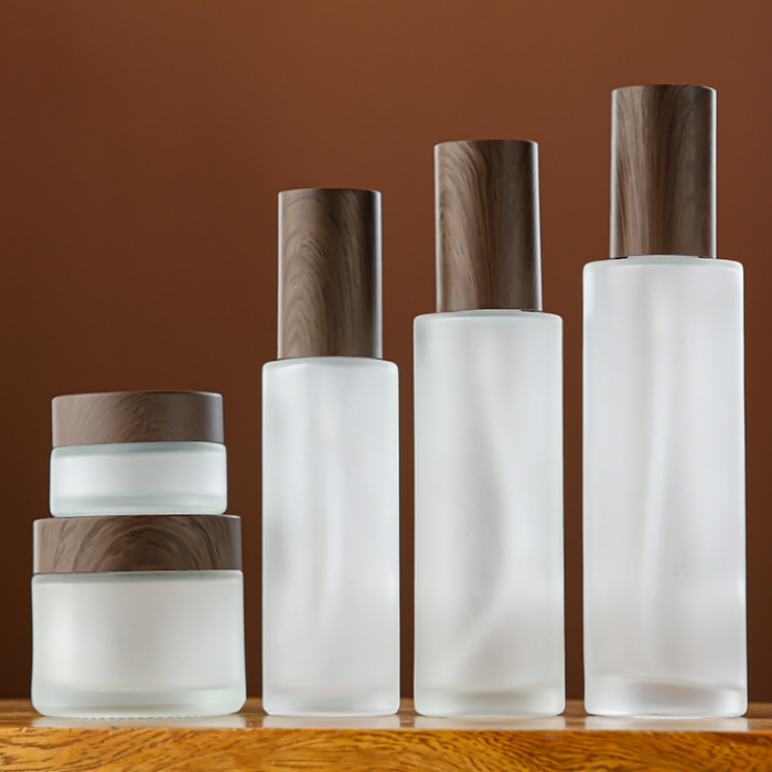 Frosted 30ml 50ml 100ml 120ml Body Butters Face Lotion Pump Container Glass Jar Cosmetics Glass Bottles and Cream Jar