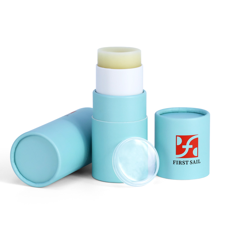 Firstsail Fragrance Deodorant Organic Natural Solid Perfume Container Twist up Paper Tube Box Private Label Push Lip Balm Stick Packaging
