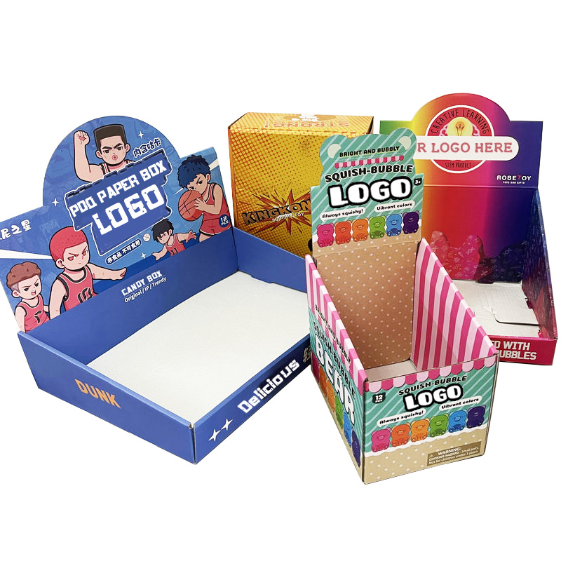 Shipping Shop PDQ Popup Folding Blank Boxes Custom Tray Storage Cardboard Chelf Custom Counter Retail Gift PDQ Display Boxes