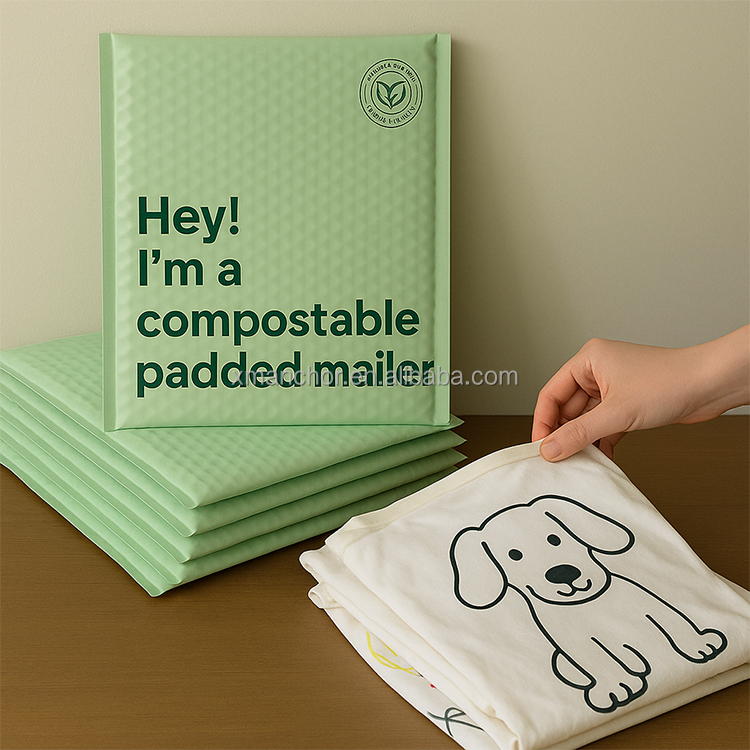 In Stock Padded Eco Friendly Biodegradable Bubble Mailing Packaging Shipping Bags Compostable Mailer