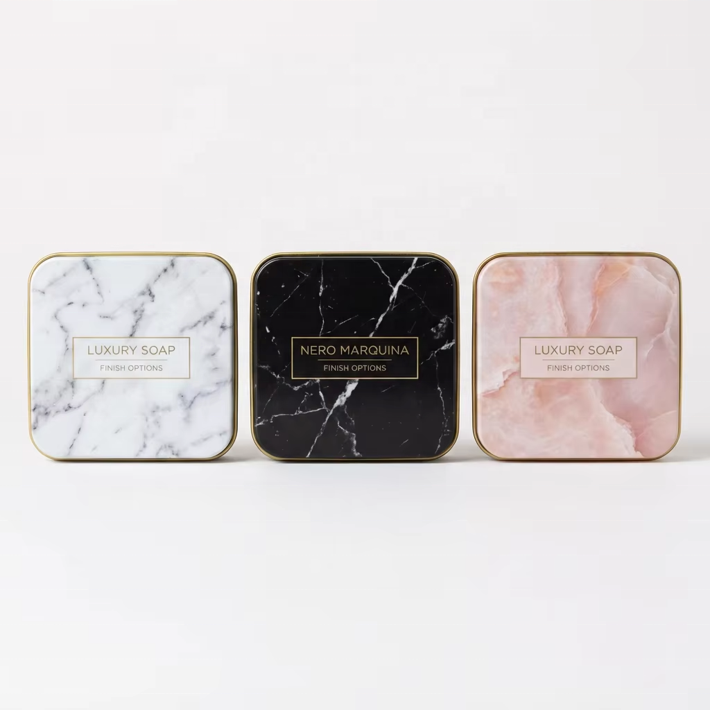 Custom Printed Matte Sage Green Hinged Metal Tin Box Shampoo Bar Packaging Eco-friendly Rectangular Soap Container for Travel