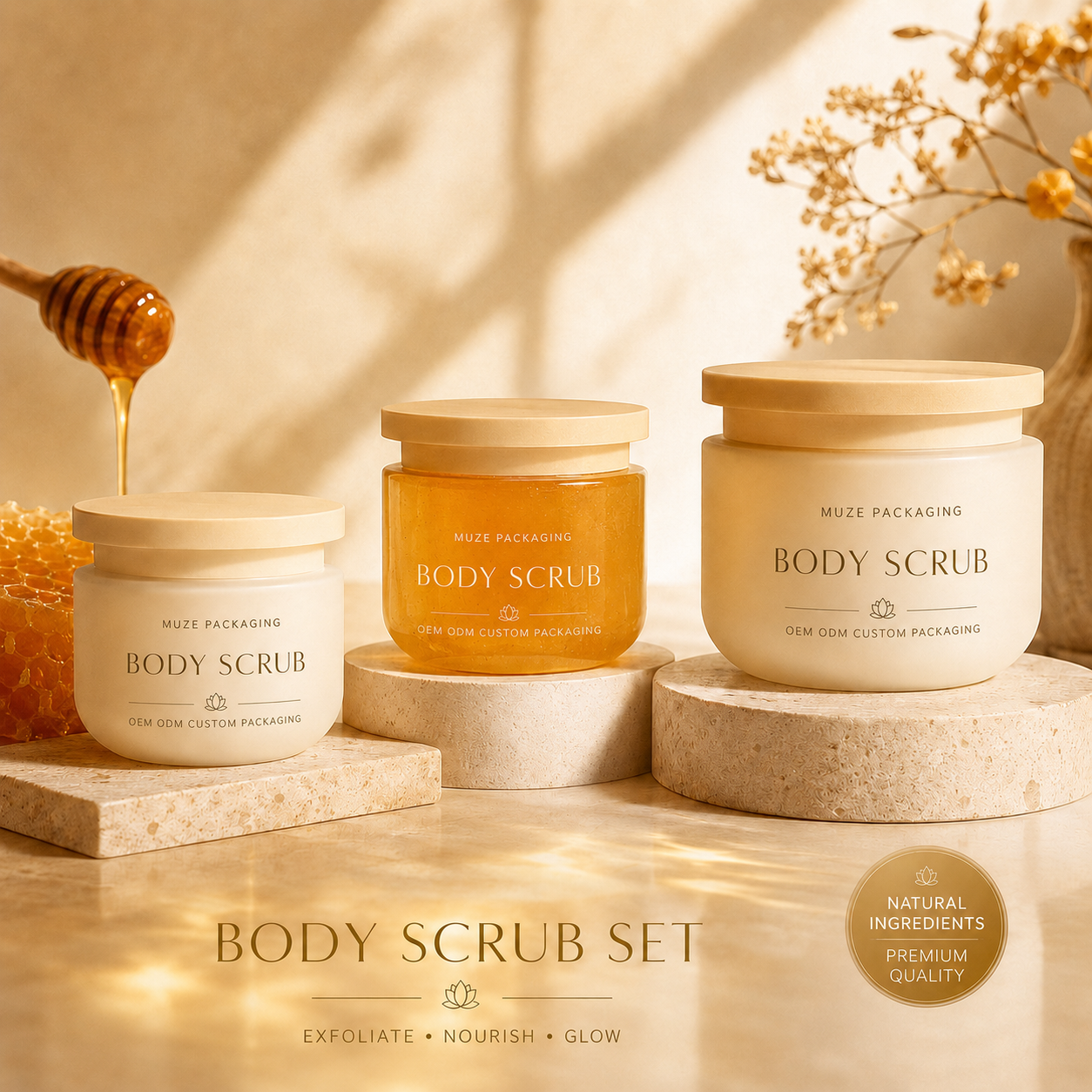 Custom 250g 300g 500g Body Scrub Jars Wholesale Matte Cream Jar PP PET Luxury Body Butter Container OEM Factory