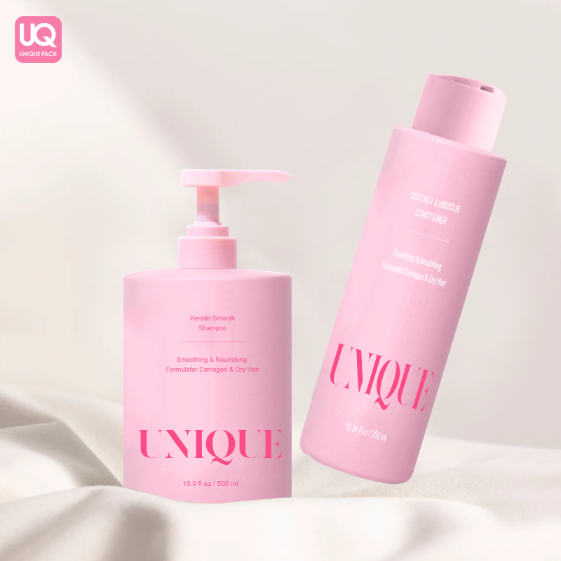 Eco Friendly Recycled Hdpe Matte Frosted Squat Shampoo and Conditioner Bottle 350 500Ml Plastic Bottles Shampoo Packaging