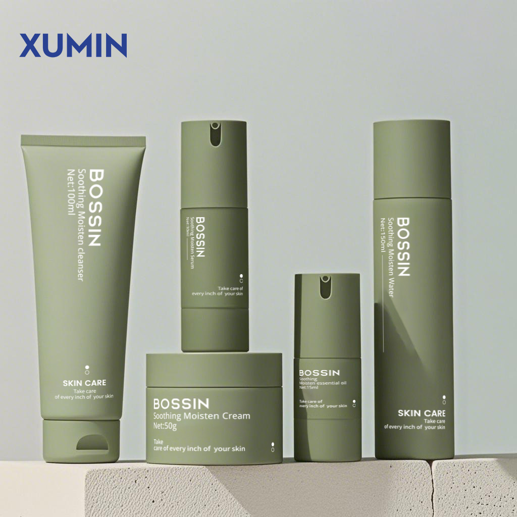 Luxury Men Skincare Plastic Bottles For Packaging Set Airless Pump Cosmetic Lotion Packaging Tube Skincare Containers Sets