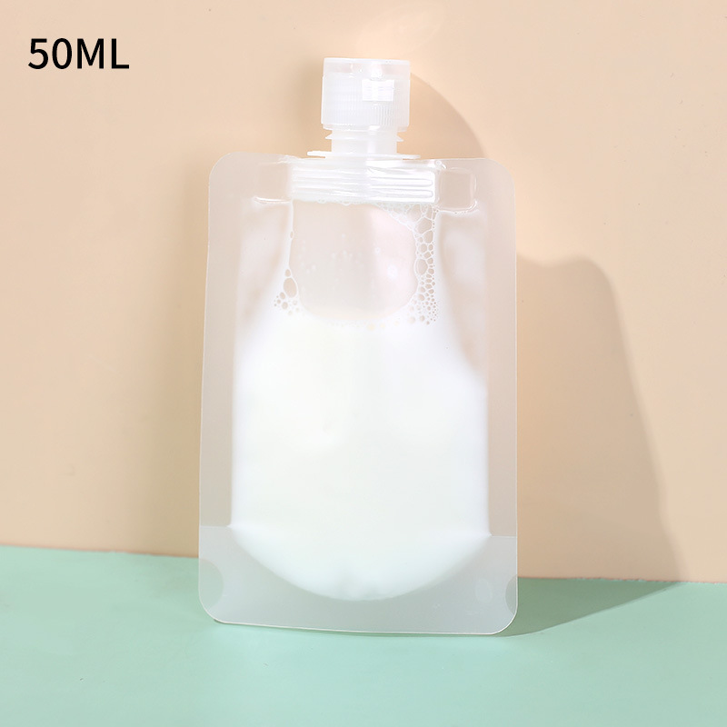 30ml Refillable Squeeze Leak Proof Travel Cosmetic Lotion Shampoo Liquid Beauty Sample Plastic Pouches Spout Bags With Flip Cap