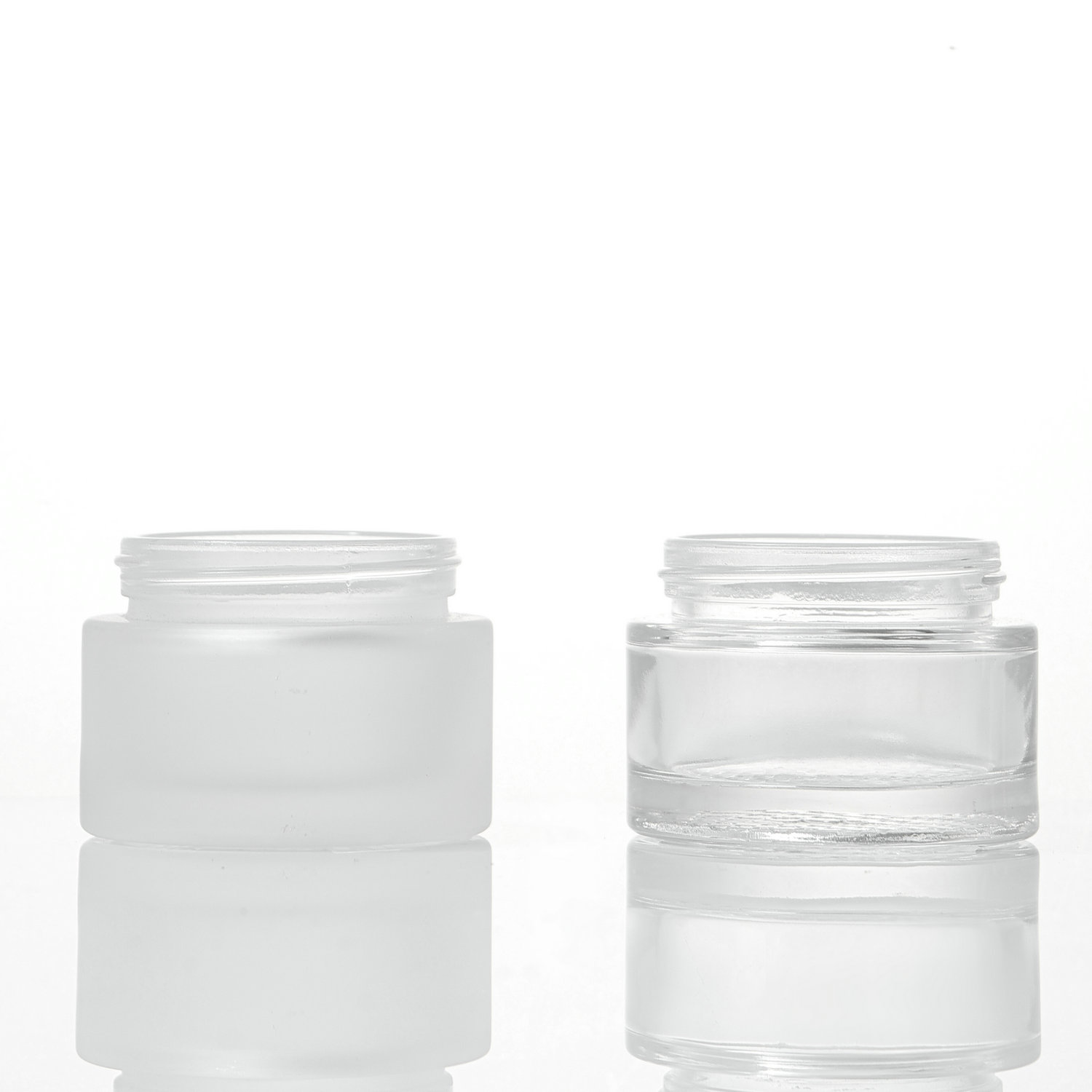 Wholesale Frosted Glass Jar 50g Face Cream Jars with Gold Cap 30g Facial Cream Container 50ml Frosted Glass Moisturizer Jar