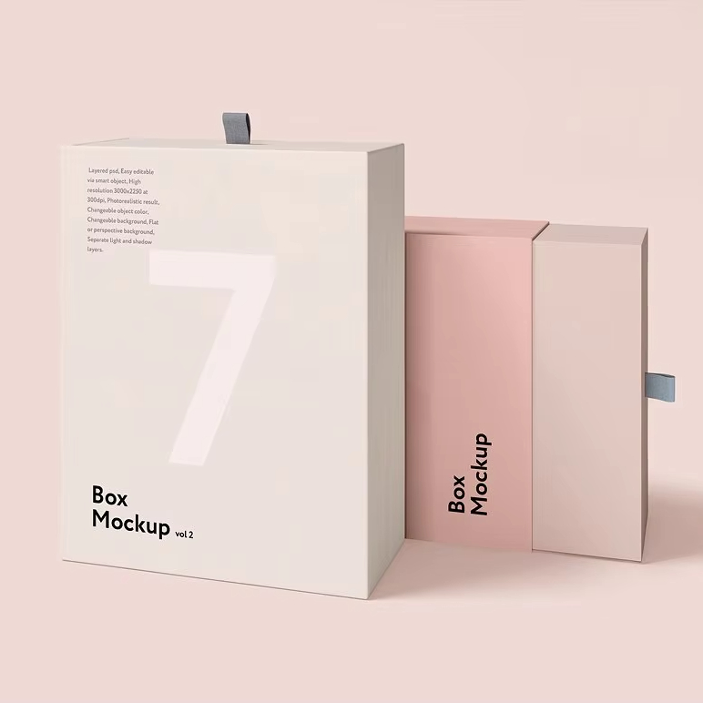 Customizable High-End Handmade Rigid Pull-Out Boxes Recycled Materials for Cosmetic Skin Care Serum Embossing Elevate Your Brand