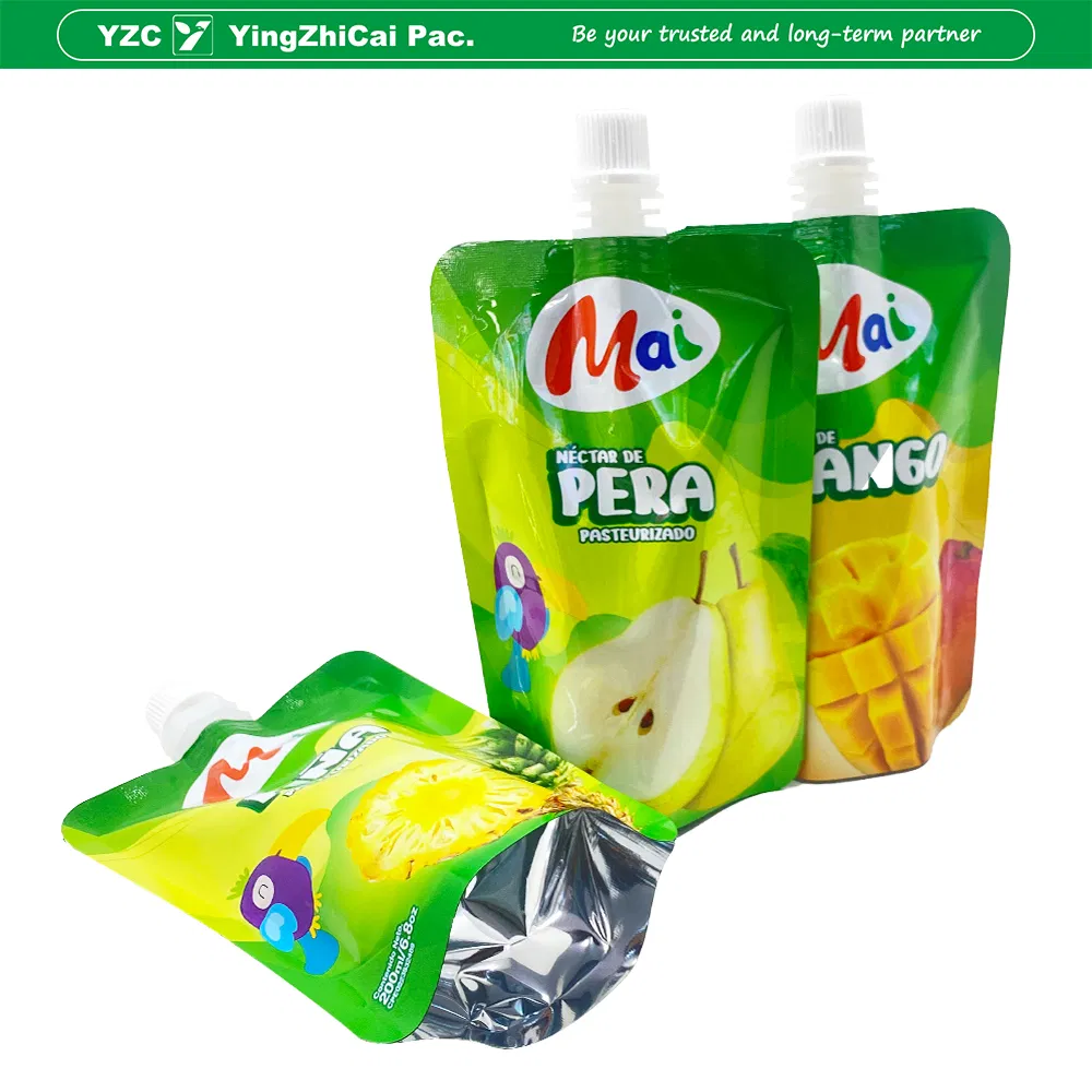 Yzc Wholesale Customized Baby Food Fruit Juice Liquid Cosmetic Drink Beverage Wine Retort Plastic Packaging Aluminum Foil Stand up Spout Pouch