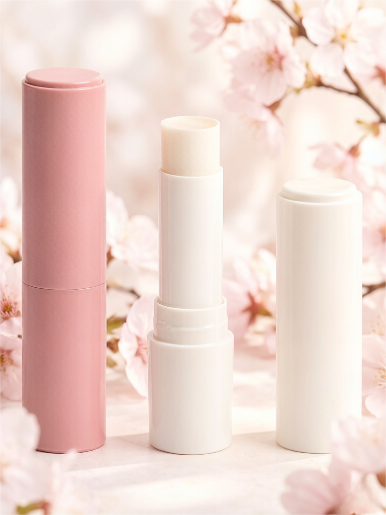 Portable Travel Size Refillable Lip Balm Containers Pink &amp; White Matte Empty Tubes 4.5g Personal Care Cosmetic Packaging